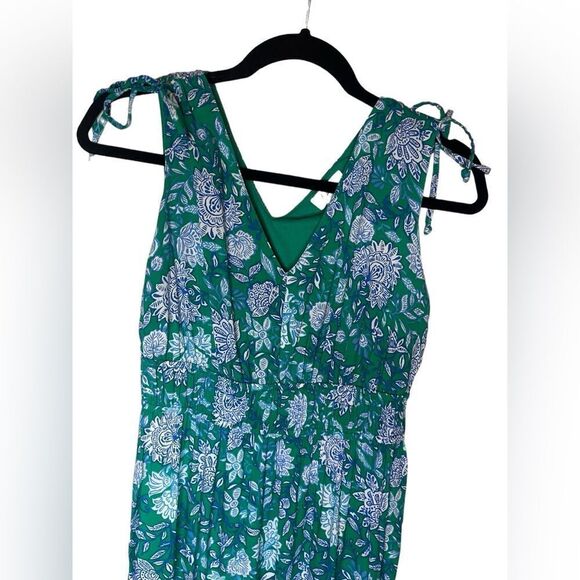 JAPANA SLEEVELESS GREEN BLUE FLORAL JUMPER WOMENS SIZE SMALL - Picture 2 of 7